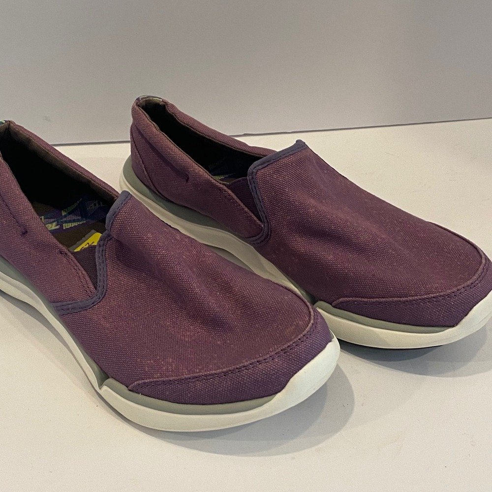 Teva Slip On Sneakers Womens 7 Purple Good Canvas Low Top 1007766 - Picture 2 of 7